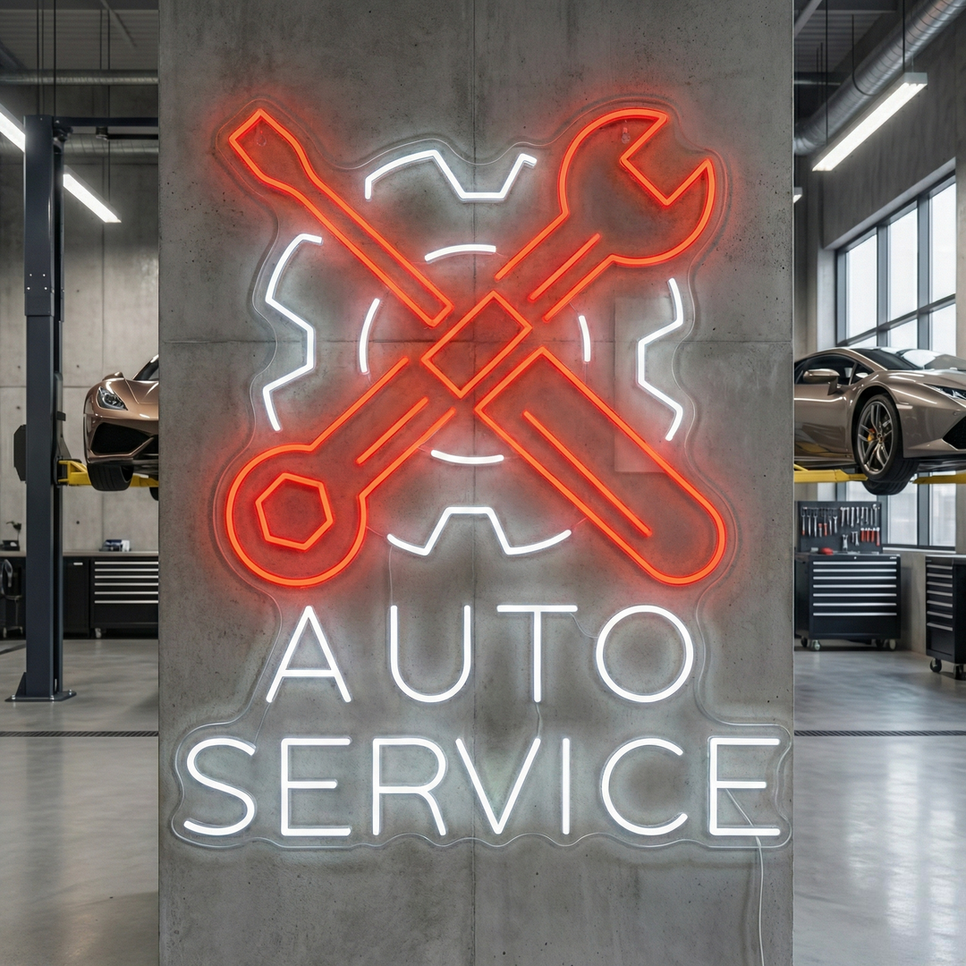 "Auto Service" Enseigne néon