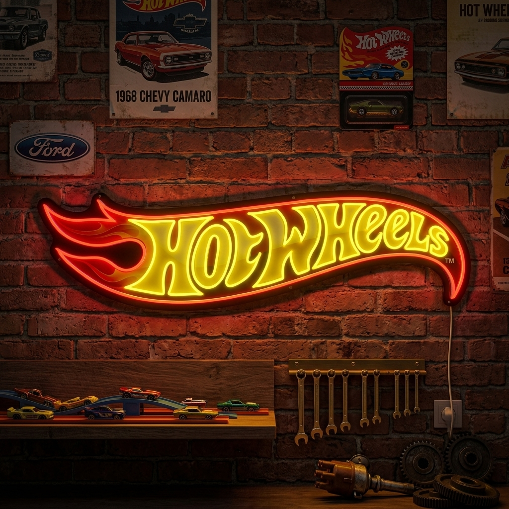 "Logo Hot Wheels" Enseigne néon