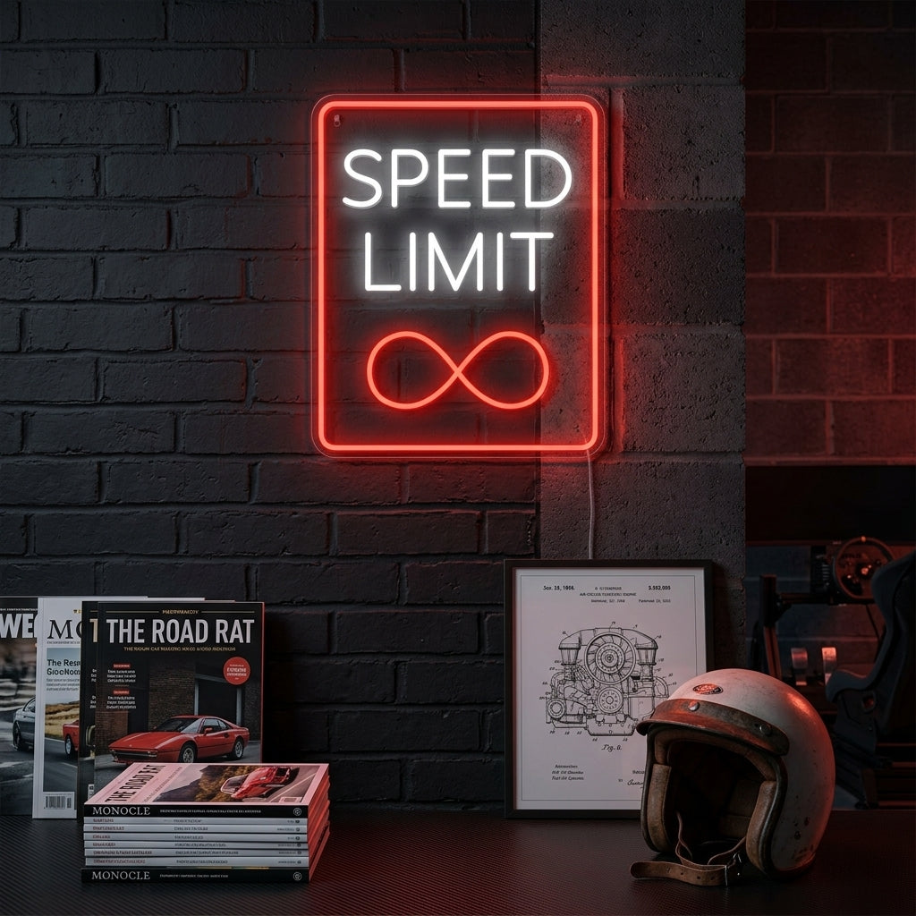 "Speed Limit Infinity" Enseigne néon