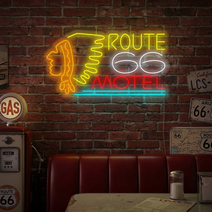 "Route 66 Motel" Enseigne néon