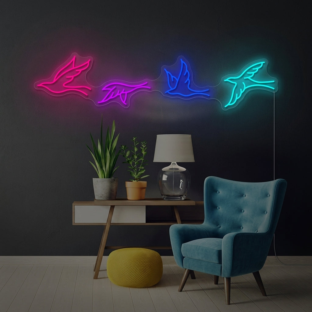 "Oiseaux" Enseigne néon