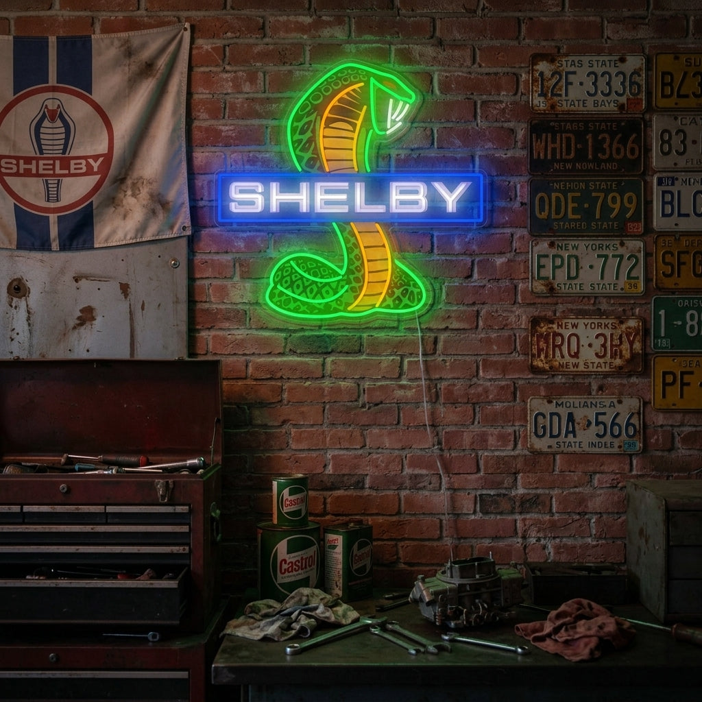 "Shel-Car Cobra" Enseigne néon