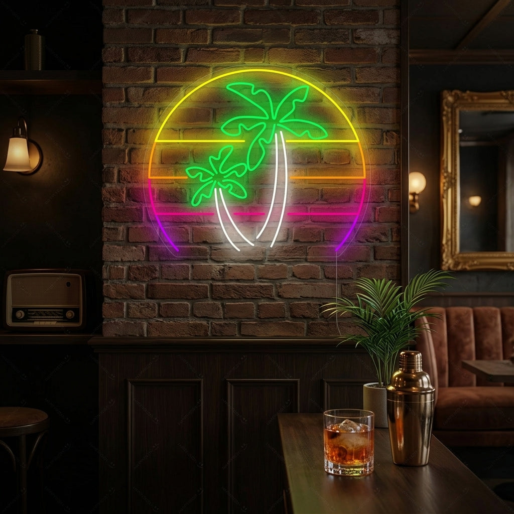 "Palmier Vaporwave" Enseigne néon