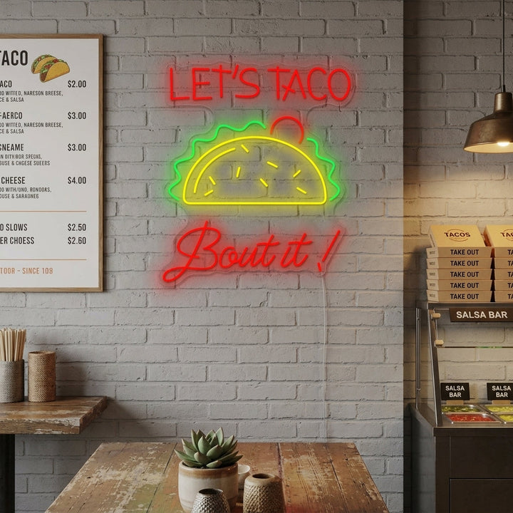"Let's Taco Bout It" Enseigne néon