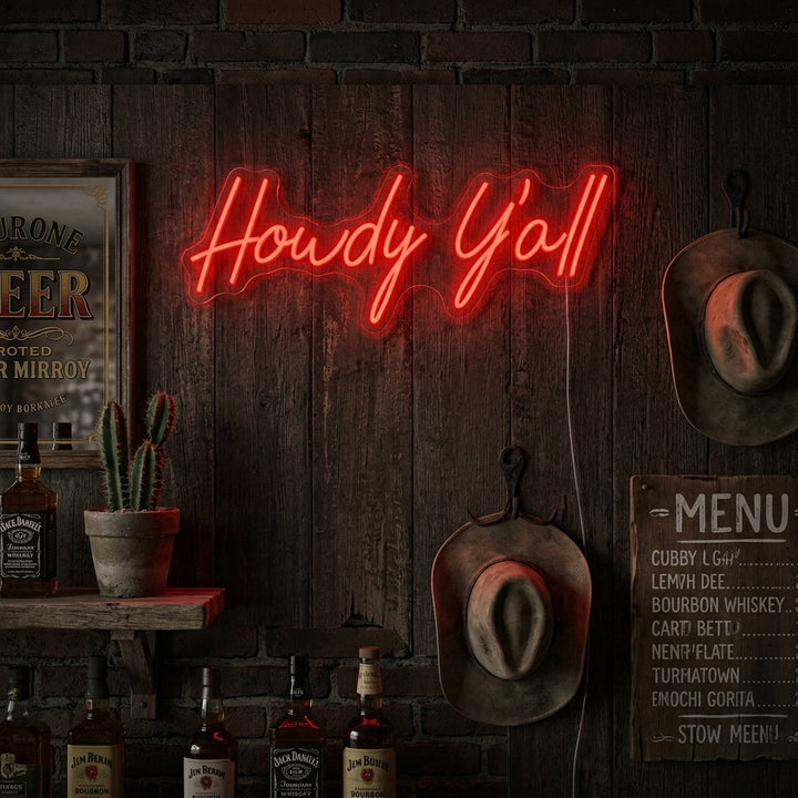 "Howdy Y'all" Enseigne néon
