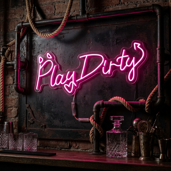 "Play Dirty" Enseigne néon