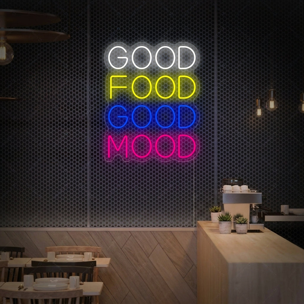 "Good Food Good Mood" Enseigne néon