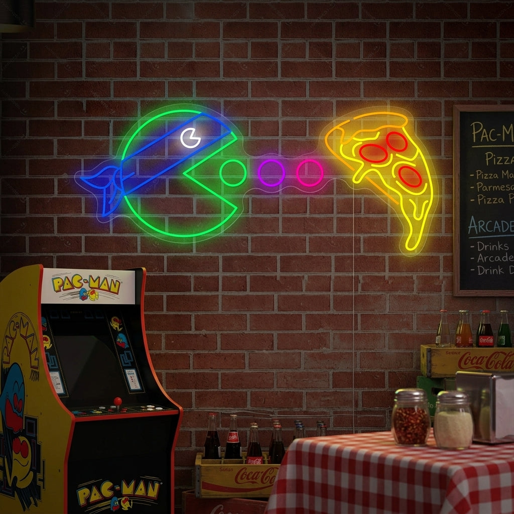 "Manger une pizza" Enseigne néon