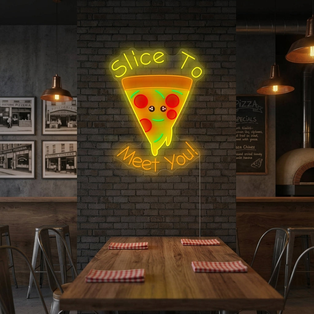 "Slice to Meet You" Enseigne néon