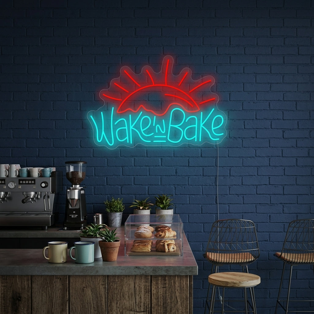 "Wake and Bake" Enseigne néon