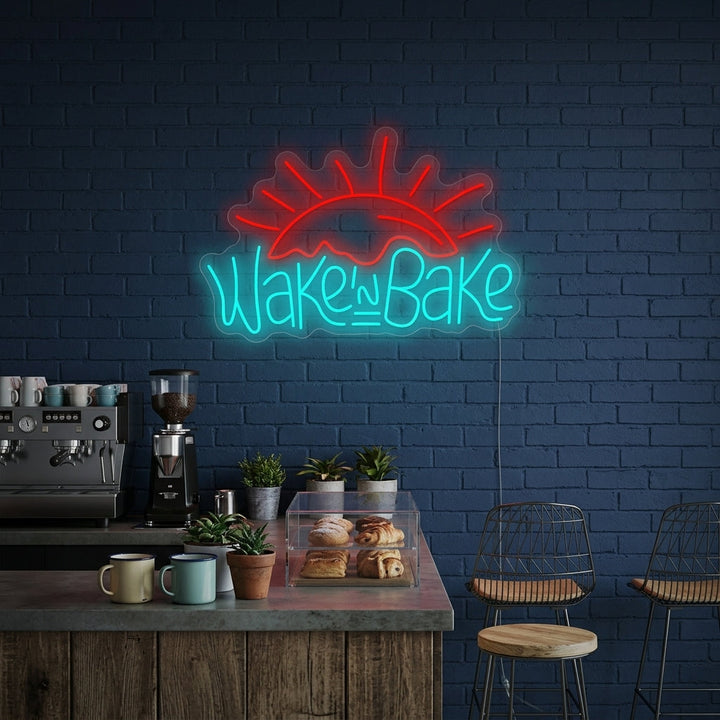 "Wake and Bake" Enseigne néon