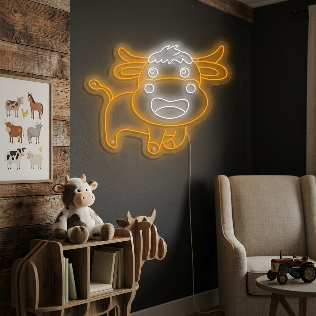 "Bébé vache" Enseigne néon