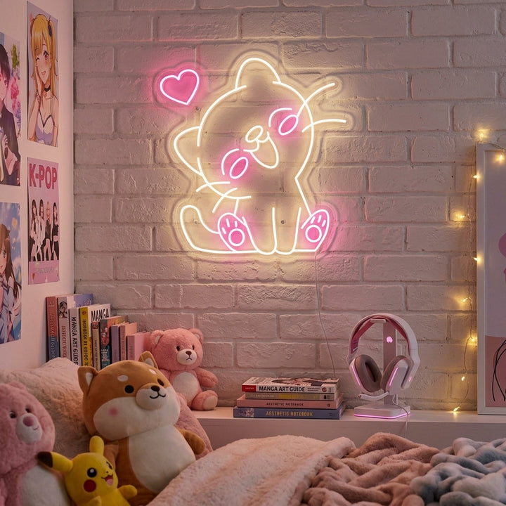 "Chat kawaii" Enseigne néon