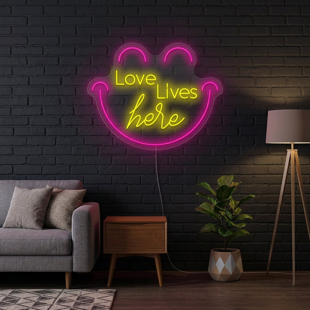 "Love Live Here" Enseigne néon