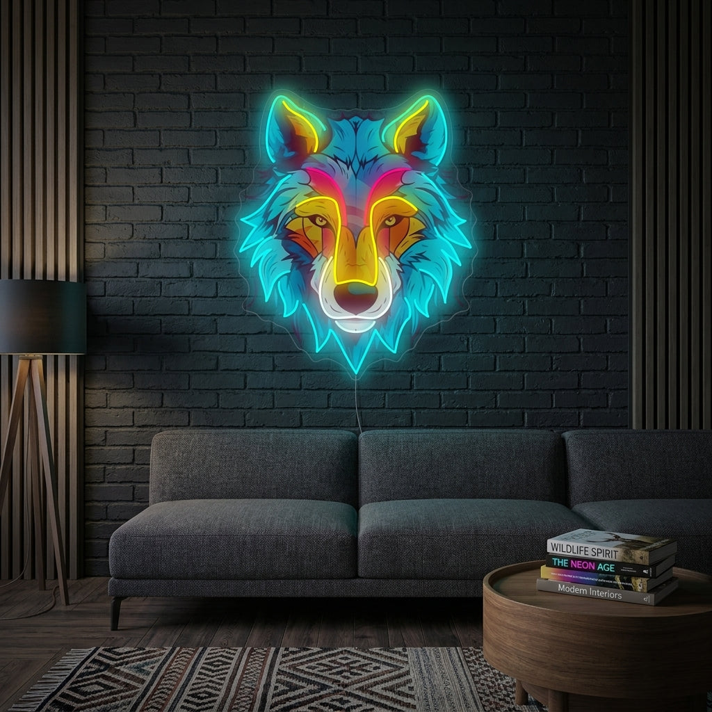 "Loup" Enseigne néon