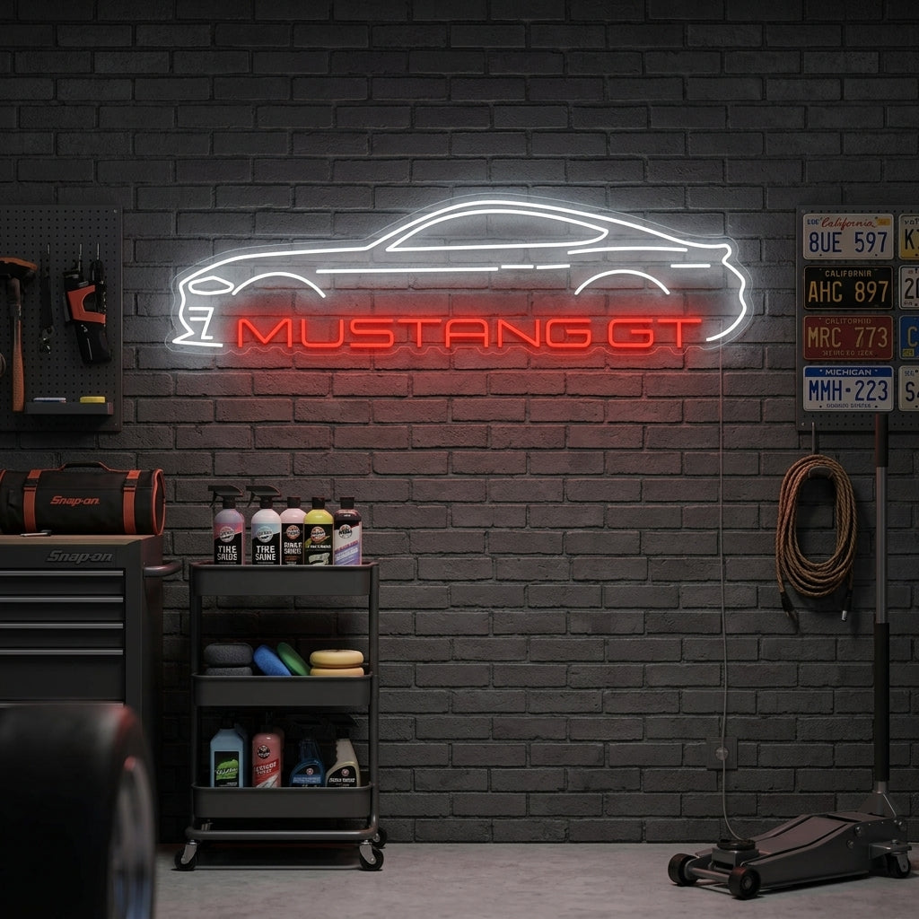 "Mustang GT" Enseigne néon