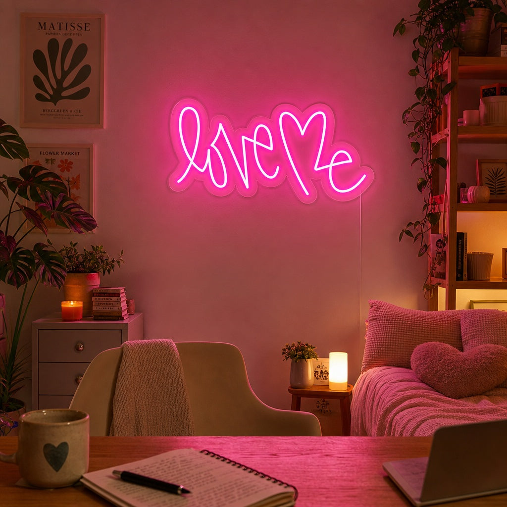 "Love Me, Décoration D'Intérieur" Enseigne Lumineuse en Néon