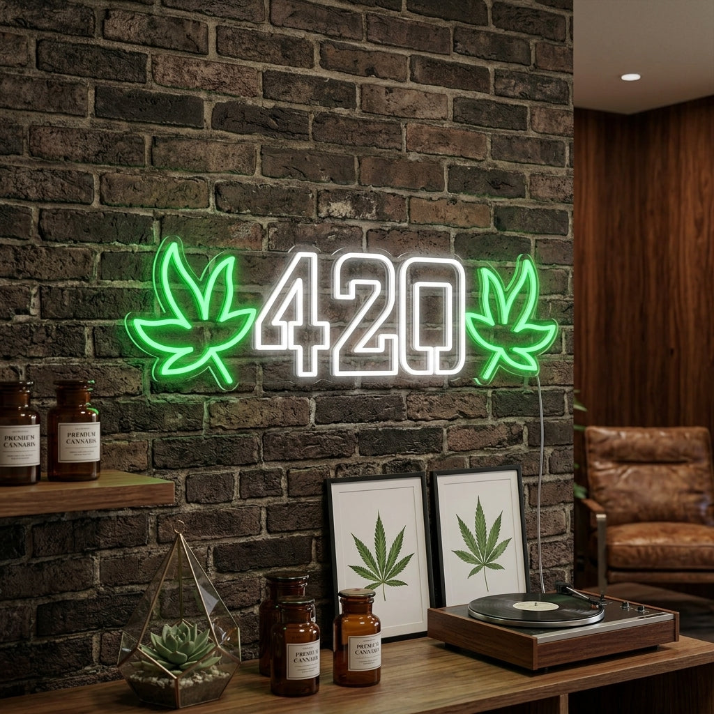 "420 Marijuana Cannabis" Enseigne Lumineuse en Néon