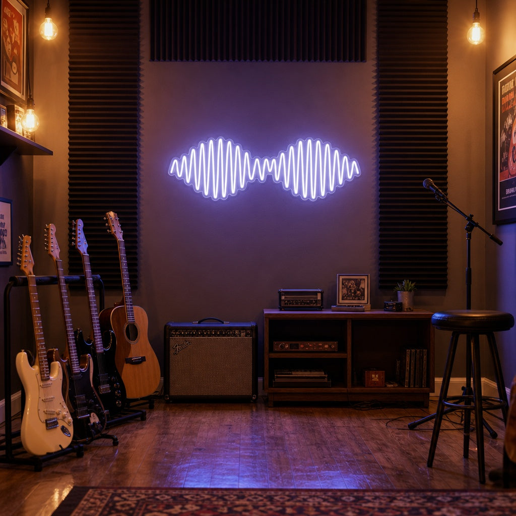 "Groupe De Rock De Musique AM Wave" Enseigne Lumineuse en Néon