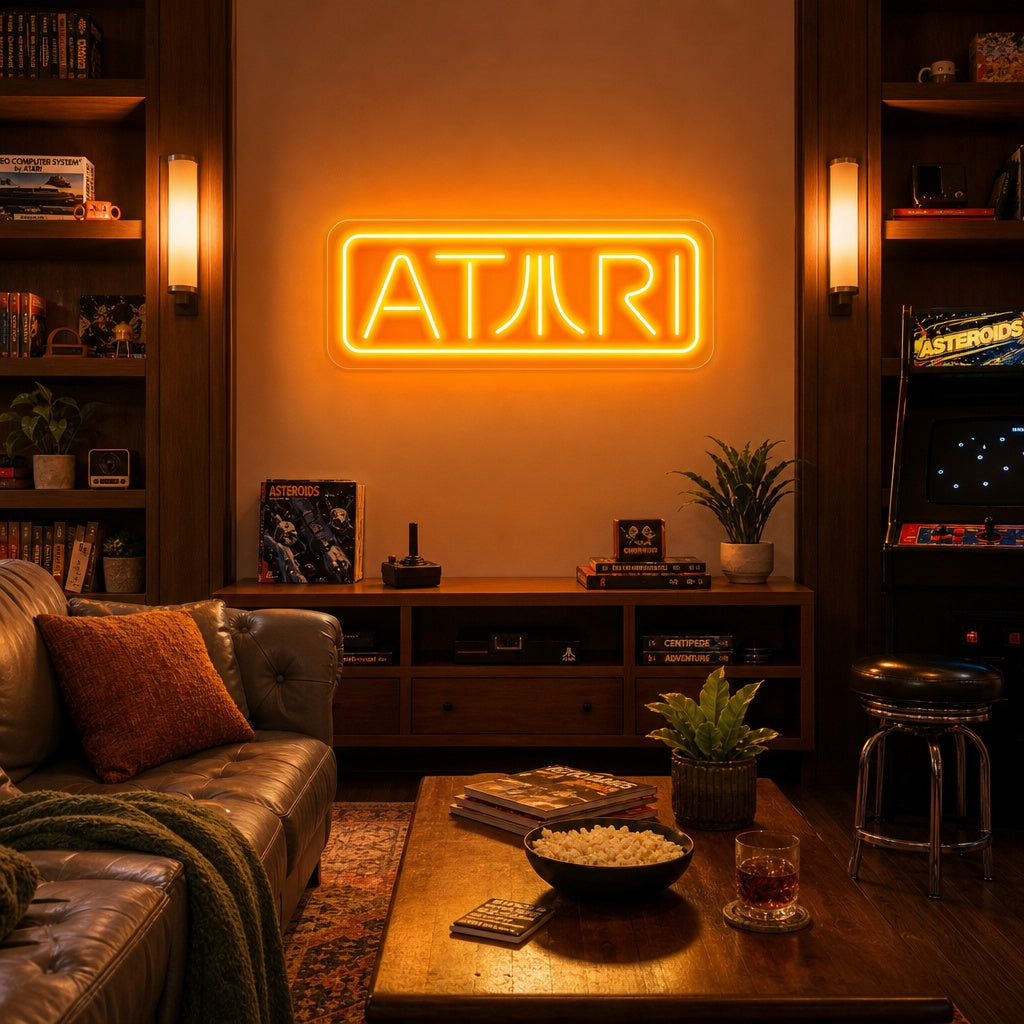 "Atari, Décoration De Joueur" Enseigne Lumineuse en Néon