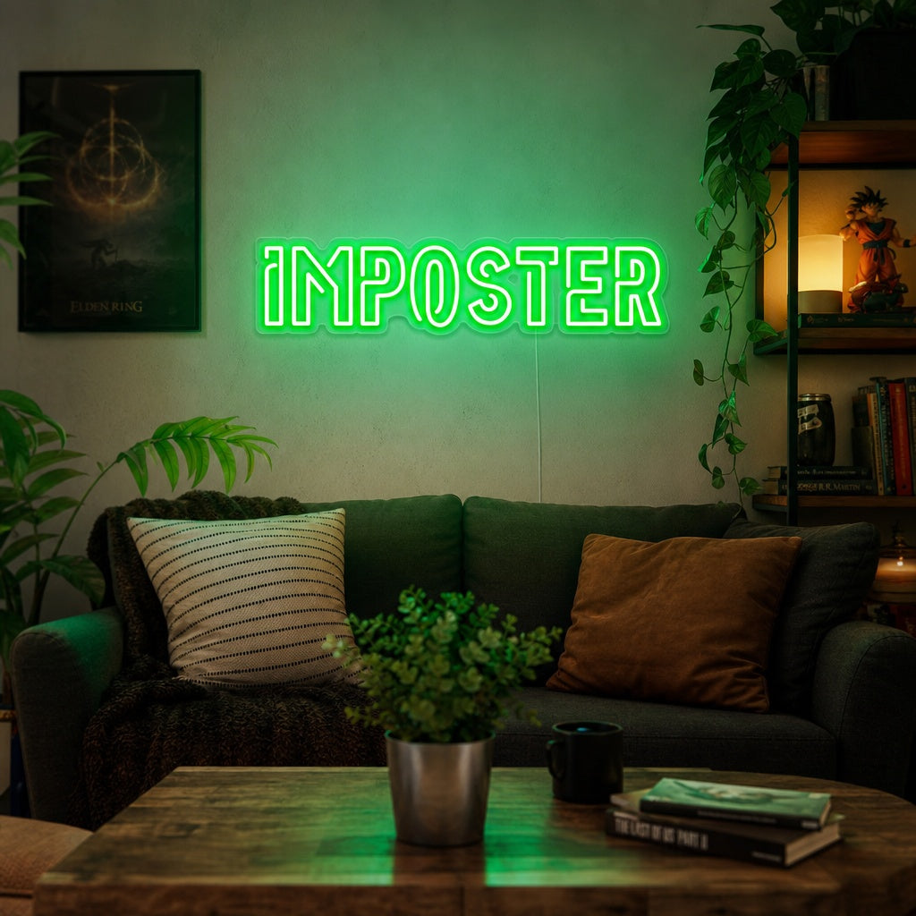 "Imposter, Décoration De Chambre De Joueur" Enseigne Lumineuse en Néon