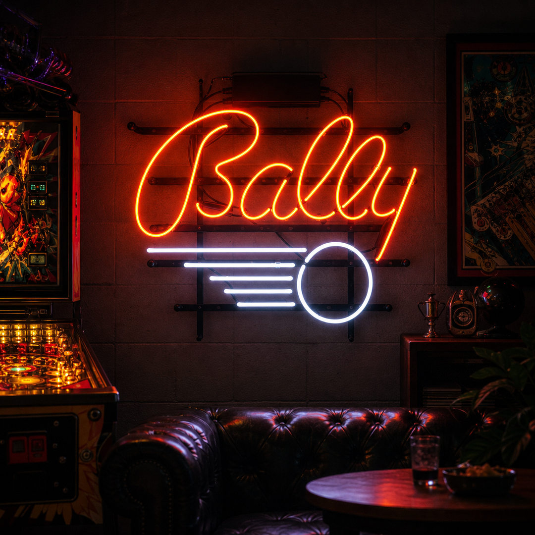 "Jeu De Flipper Bally" Enseigne Lumineuse en Néon