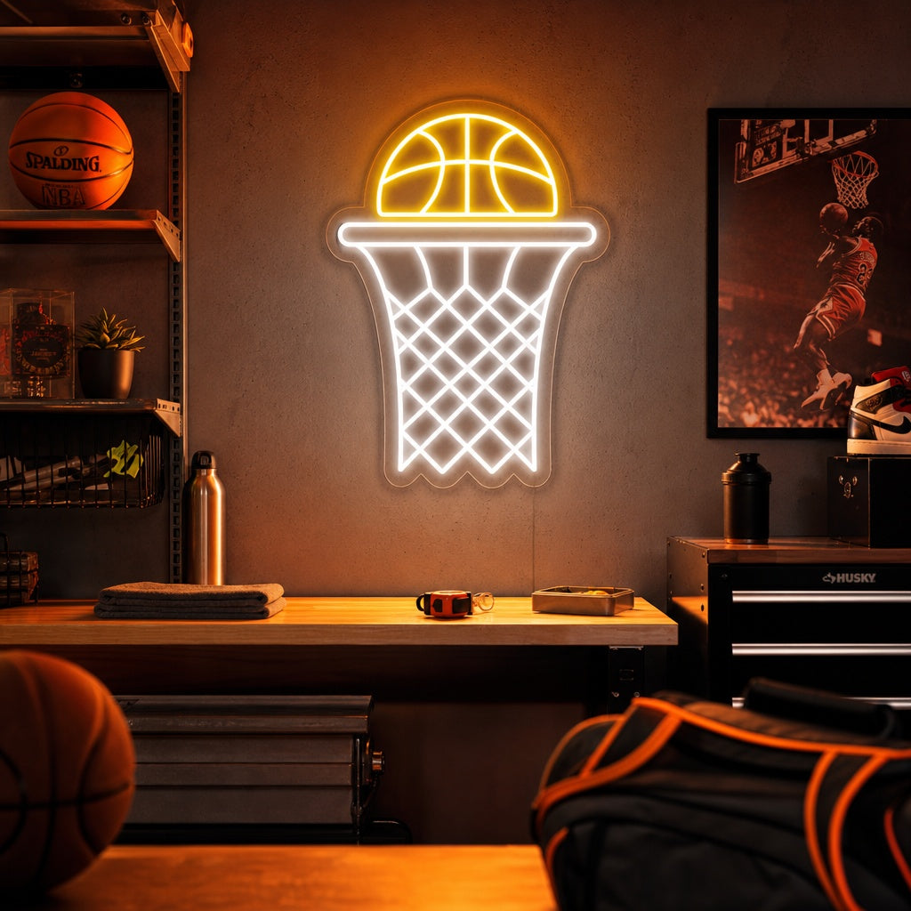 "Filet De Basket" Enseigne Lumineuse en Néon