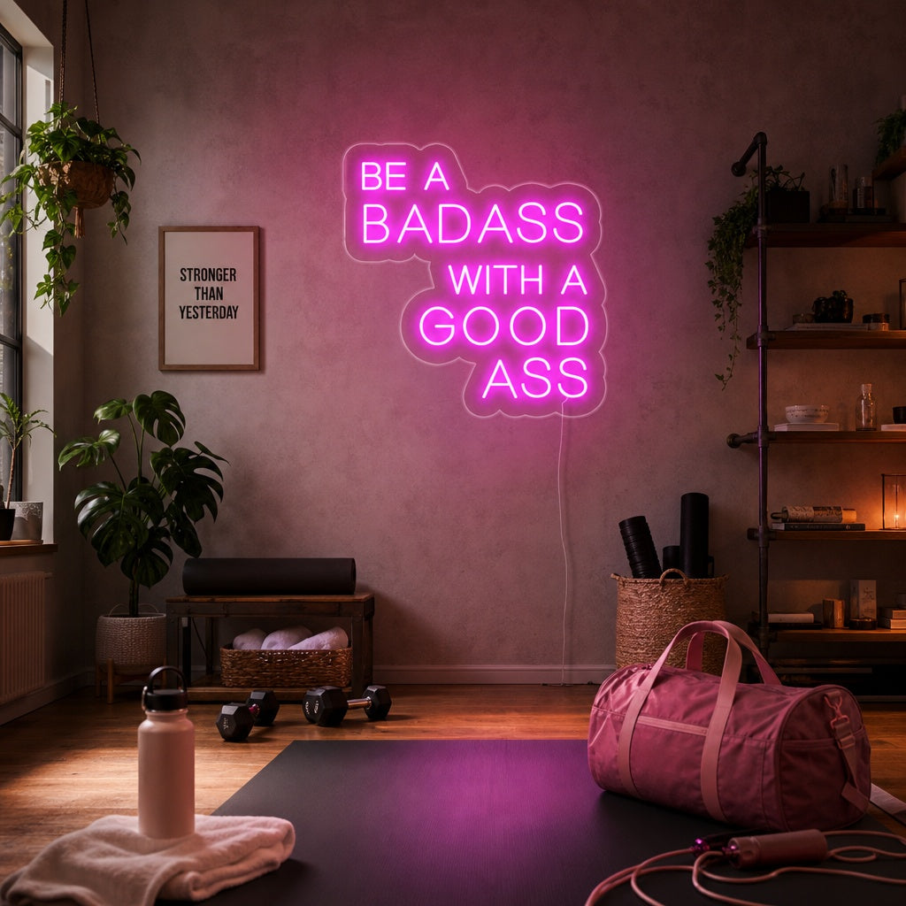 "Be A Bad Ass With A Good Ass" Enseigne Lumineuse en Néon