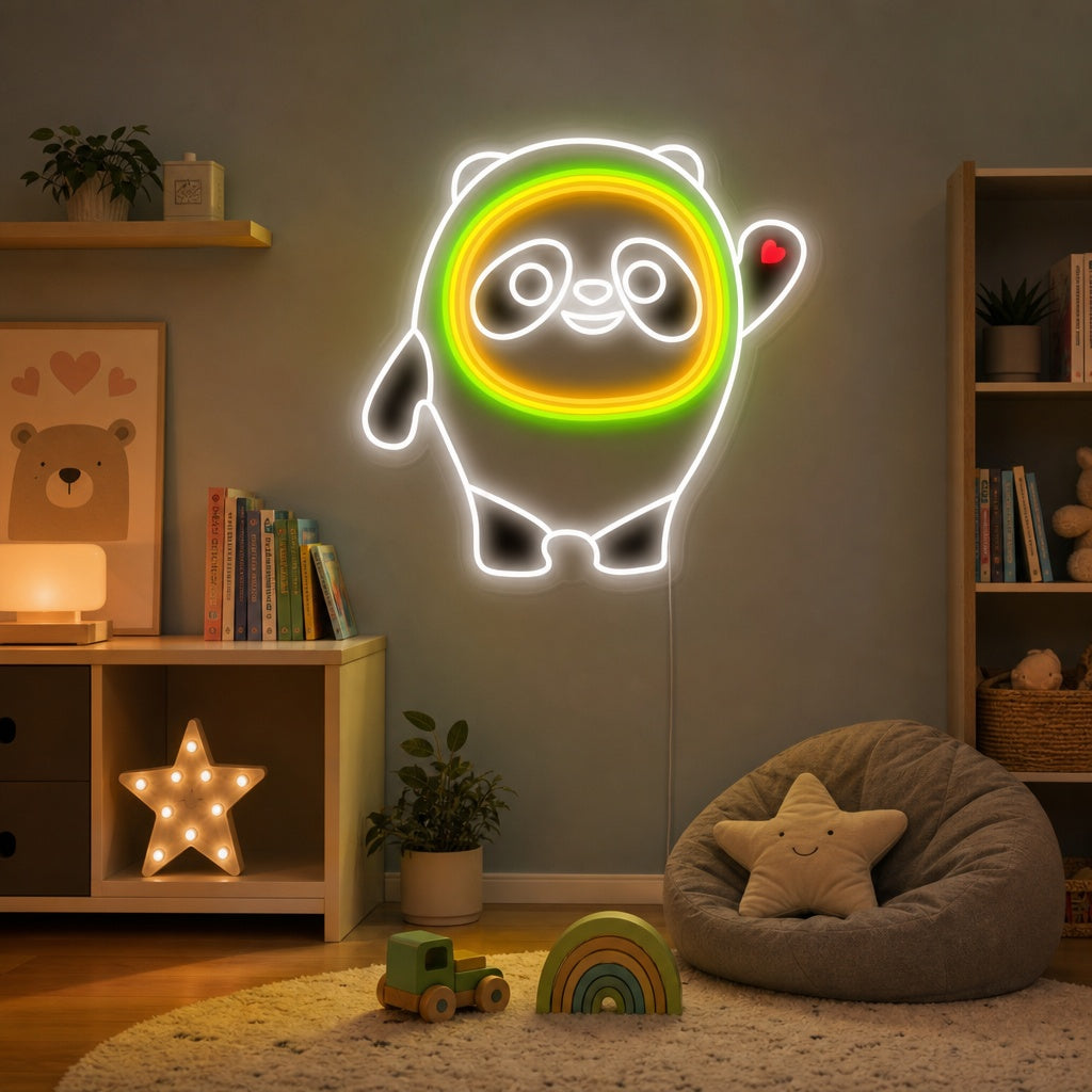 "Peluche Panda Bing Dwen Dwen, Décoration De Chambre D'Enfant" Enseigne Lumineuse en Néon