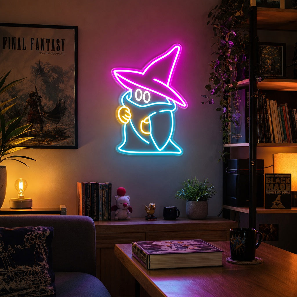 "Décoration De Jeu Black Mage" Enseigne Lumineuse en Néon