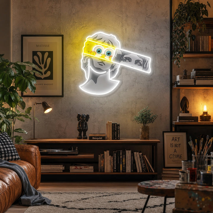 "Statue grecque Bob" Enseigne néon LED imprimée UV
