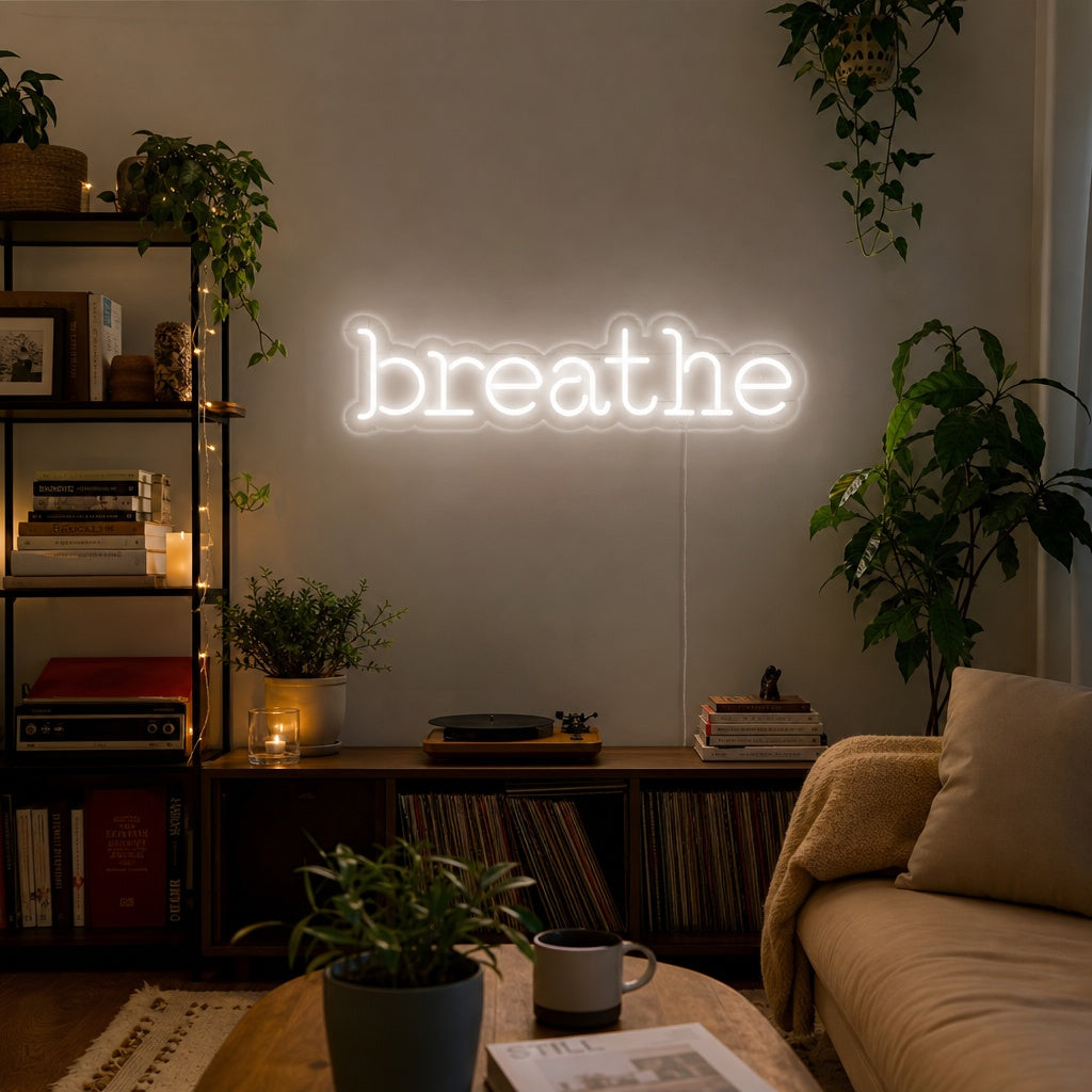 "Breathe" Enseigne Lumineuse en Néon