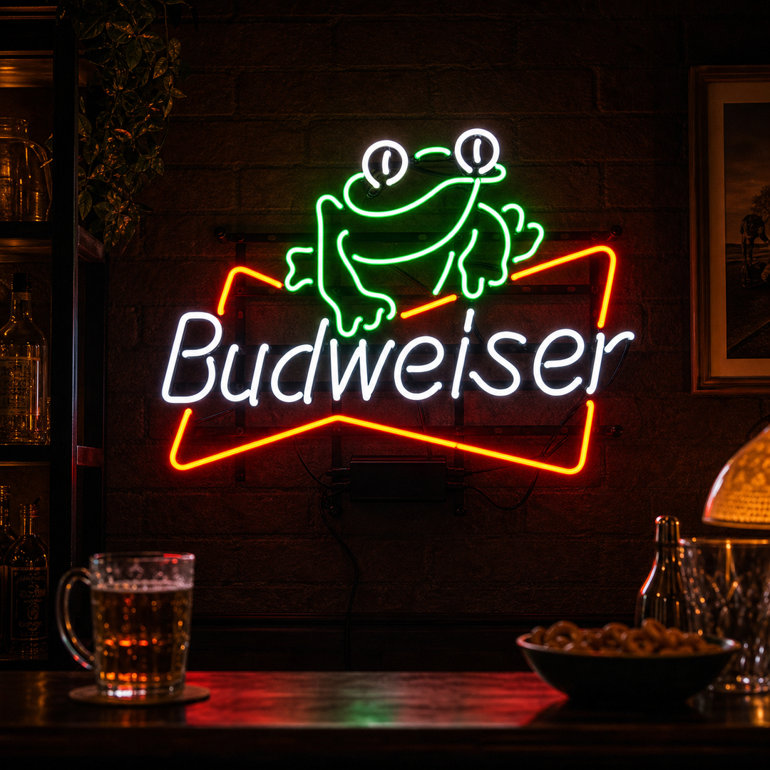 Budweiser Beer Frog Enseigne Lumineuse en Néon