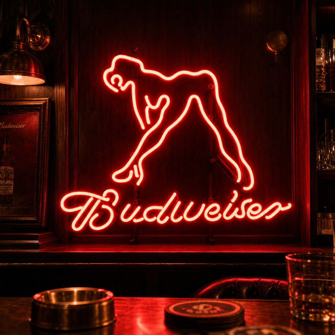 Budweiser Girl Enseigne Lumineuse en Néon
