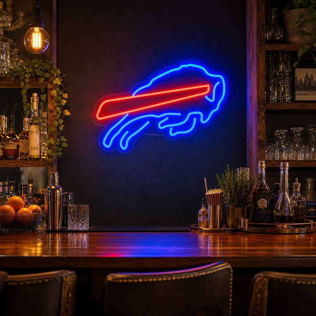 "Bar À Bière Buffalo Bills" Enseigne Lumineuse en Néon