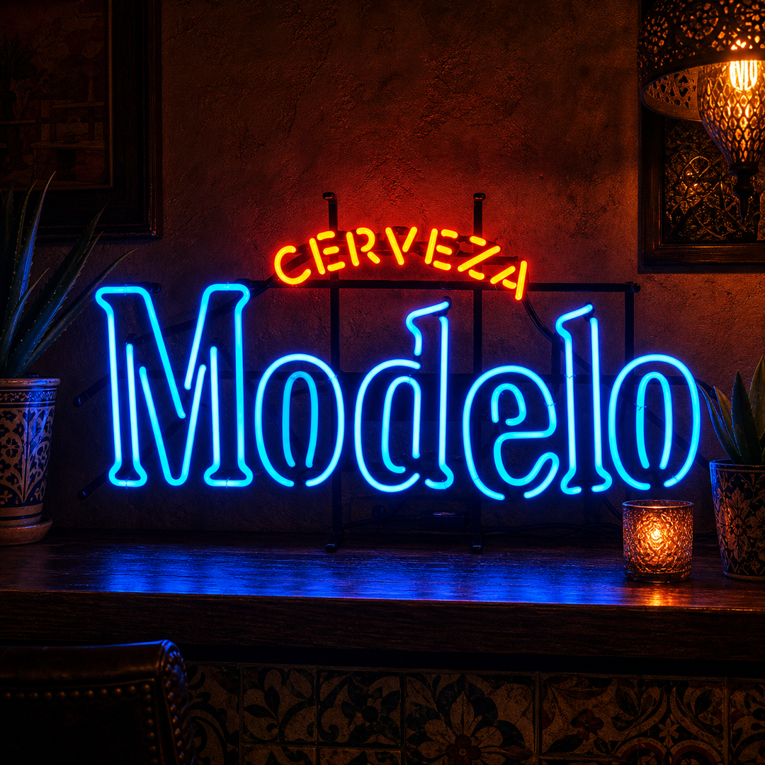 "Modelo Beer Bar" Enseigne Lumineuse en Néon