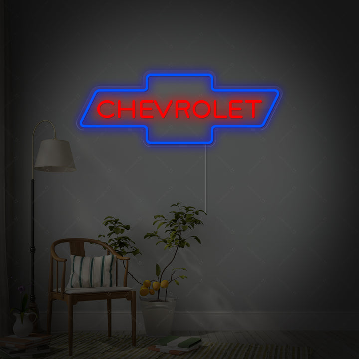 "Chev Car Logo" Enseigne Lumineuse en Néon