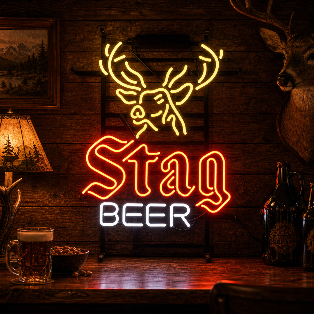 Deer Stag Beer Enseigne Lumineuse en Néon