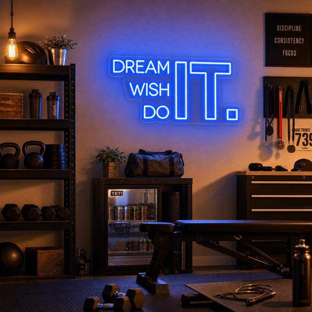 "Dream It Wish It Do It, Qui Permet D'Échanger Des Idées Et Des Expériences." Enseigne Lumineuse en Néon