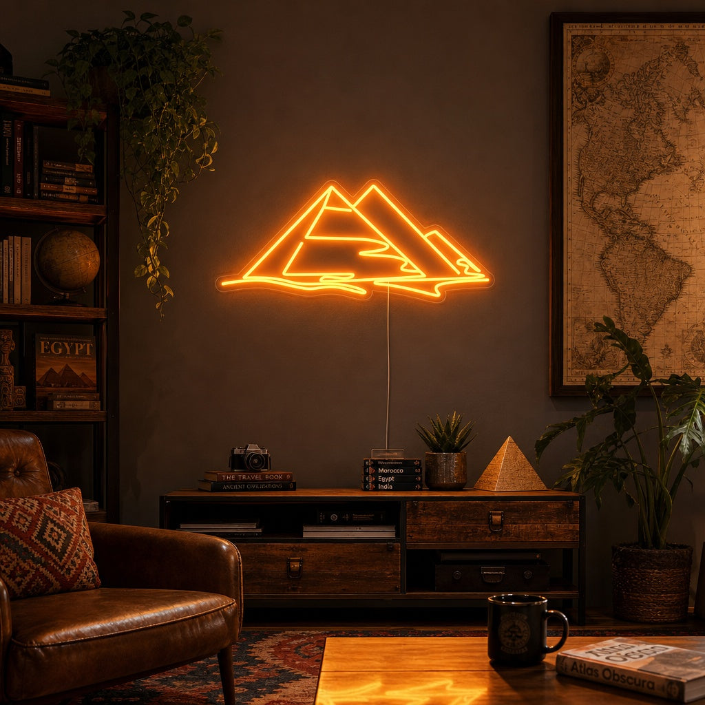 "Pyramides D'Égypte" Enseigne Lumineuse en Néon