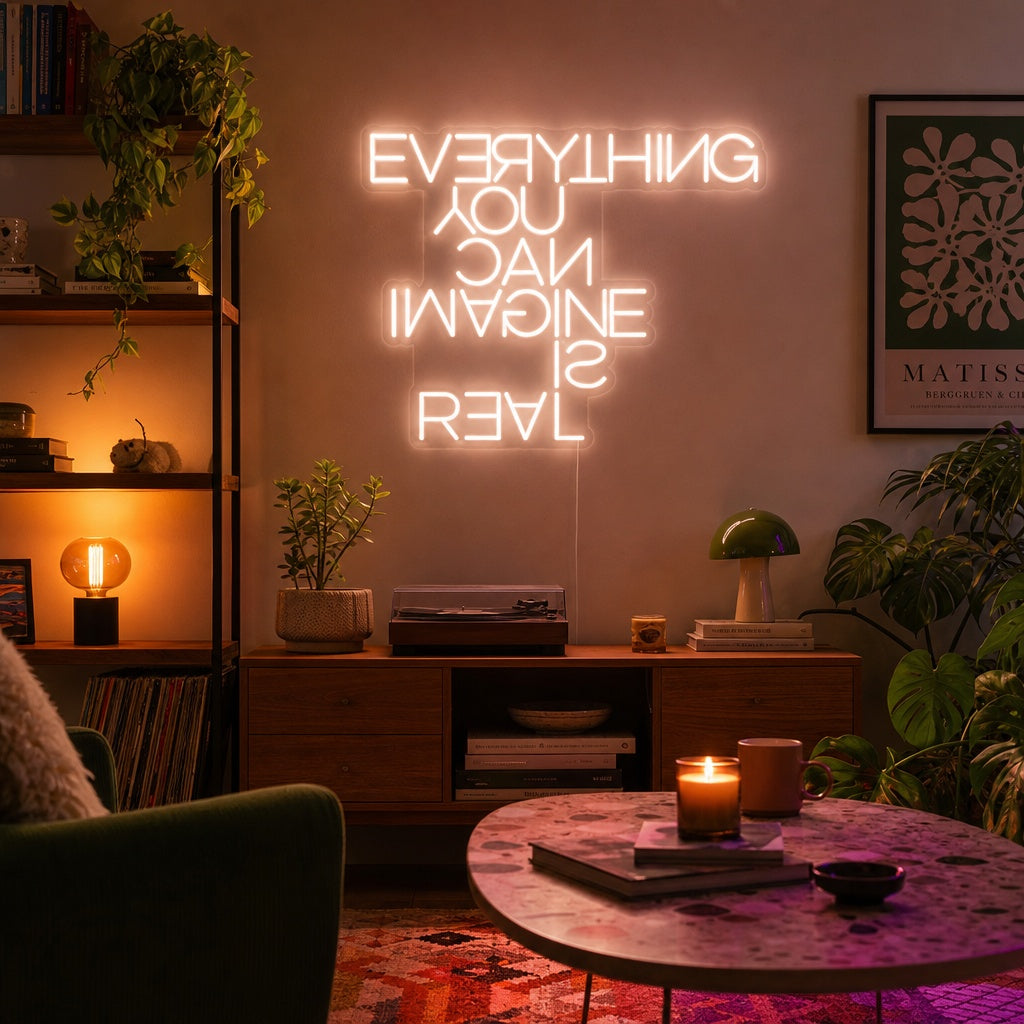 "Everything You Can Imagine Is Real" Enseigne Lumineuse en Néon