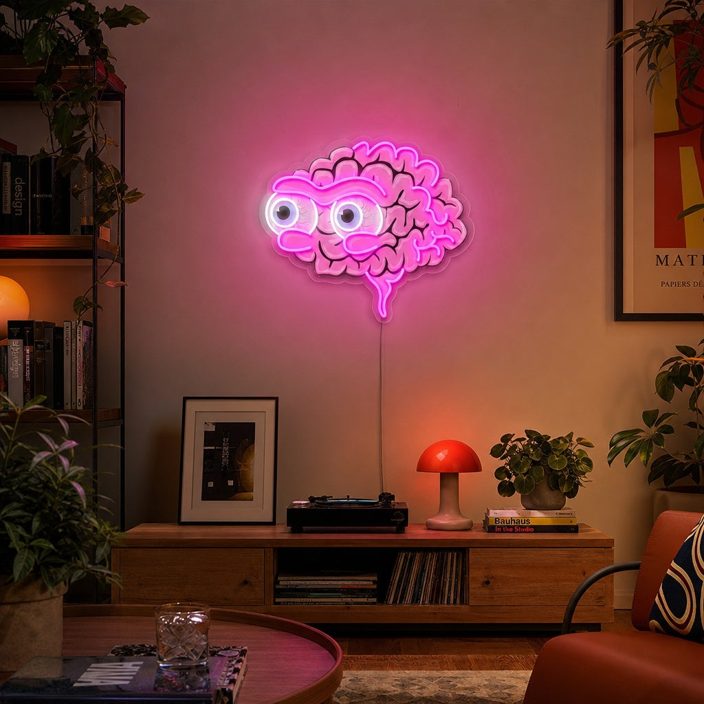 "Brains du globe oculaire" Enseigne néon LED imprimée UV