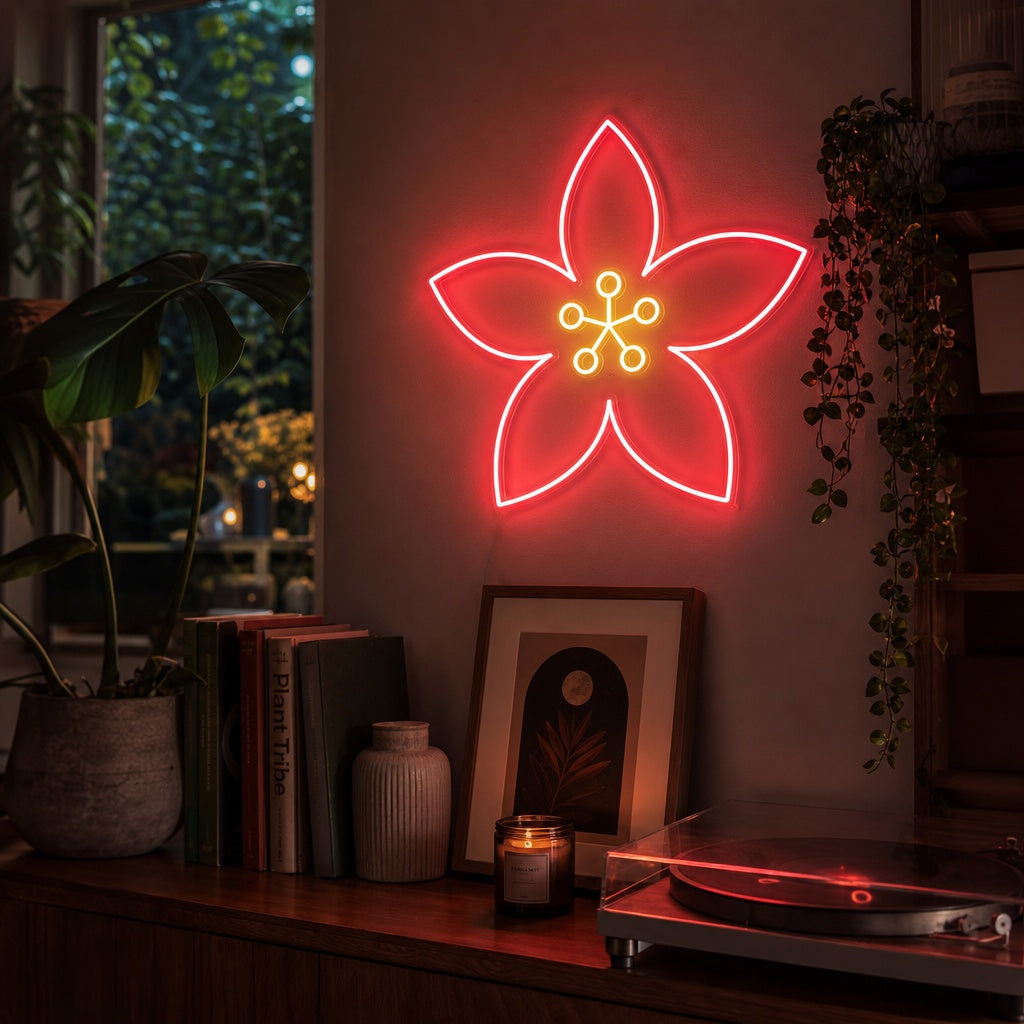 "fleur en fleur" Lumineuse en Néon