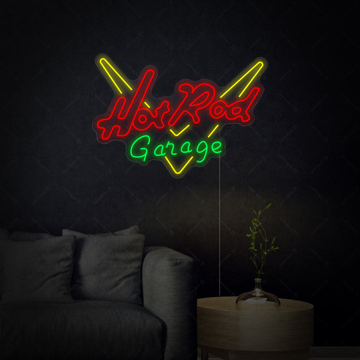"Garage Hot Rod" Enseigne Lumineuse en Néon