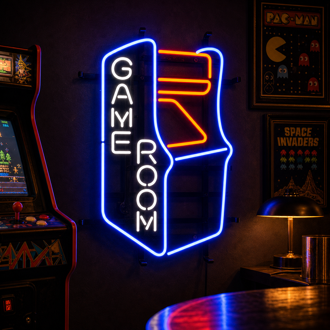 "Game Room, Décoration Murale De Jeu" Enseigne Lumineuse en Néon