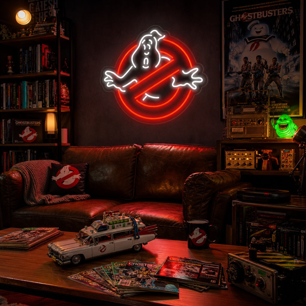 "Ghostbusters, Fantômes" Enseigne Lumineuse en Néon
