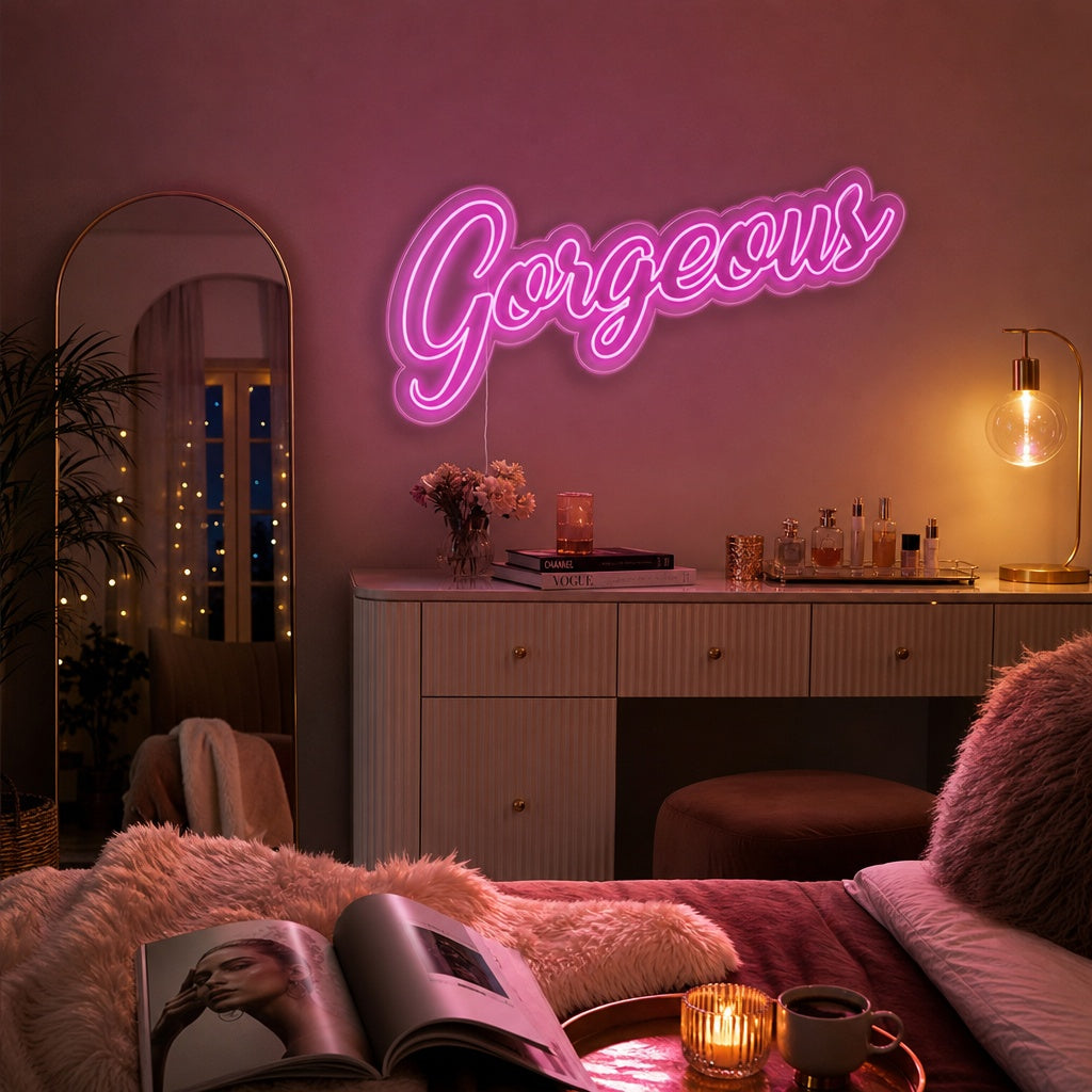 "Gorgeous" Enseigne Lumineuse en Néon