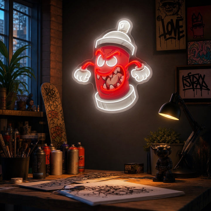 "Les graffitis peuvent monstre" Enseigne néon LED imprimée UV