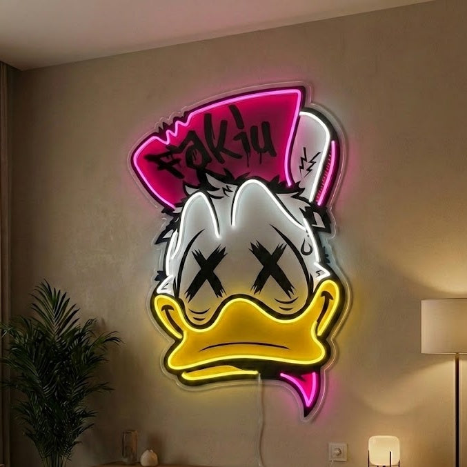 Enseigne néon canard punk