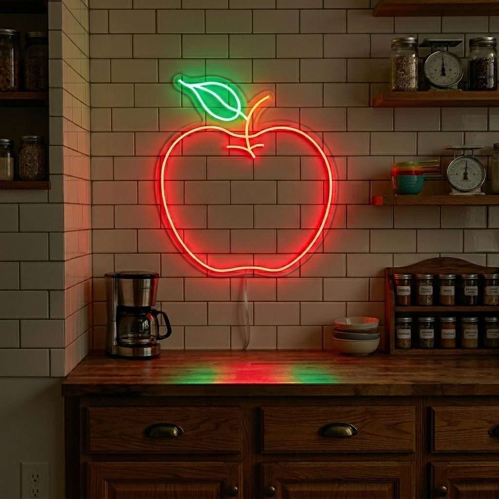 "Pomme" Enseigne Lumineuse en Néon